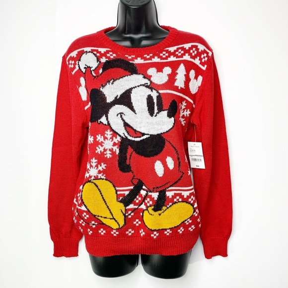 Disney Girls Christmas Sweater Mickey Mouse - Picture 1 of 7